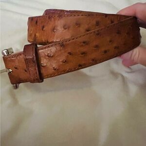 Tecovas Ostrich Leather Men's Belt. Size 38. Color Pecan